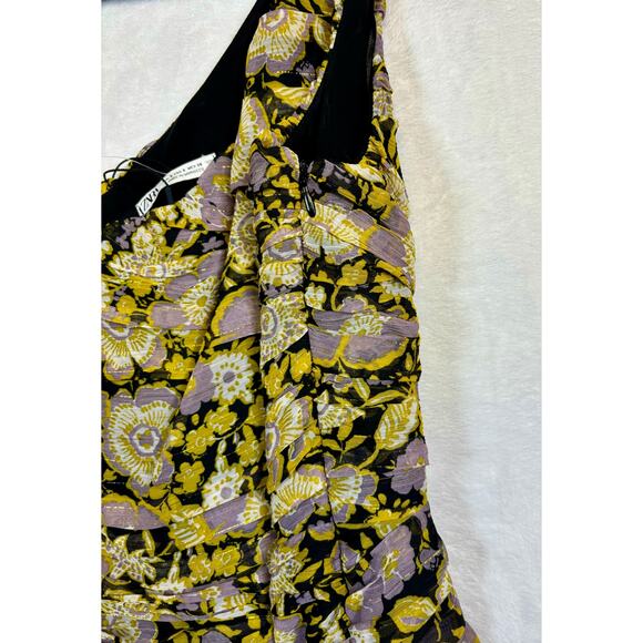ZARA FLORAL ONE SHOULDER | ZARA DRESS SIZE SMALL - Picture 8 of 10